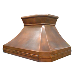 custom copper range hood Texas Lightsmith Model #20, B