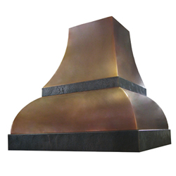 custom copper range hood Texas Lightsmith Model #24, D