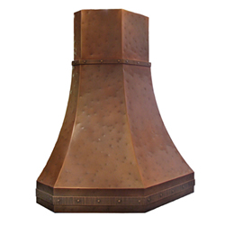 custom copper range hood Texas Lightsmith Model #36
