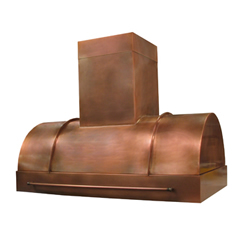 custom copper range hood Texas Lightsmith Model #38, B