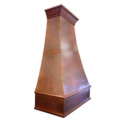 custom copper range hood Texas Lightsmith Model #6, B